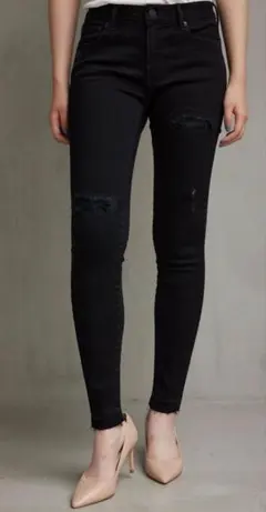 美品⭐︎アズール⭐︎リペアスキニーデニム⭐︎XS⭐︎ブラック