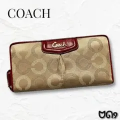 COACH コーチ オプアート ラウンドジップ 長財布