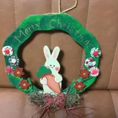 ハンドメイド品　うさぎのリース