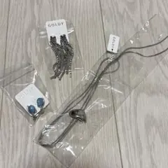 GOLDY ピアス　チタンポスト・ネックレス　シルバー３点セット