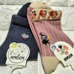 新品MOOMINシリーズ靴下２足組リトルミイLillaMyムーミン谷のなかまたち