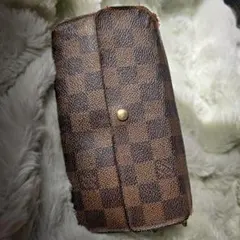 ダミエパターン レザー 長財布