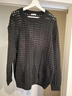 ZARA メッシュ編み ブラックニットセーター XL