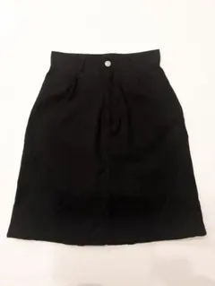 スウェード調 膝丈 台形スカート