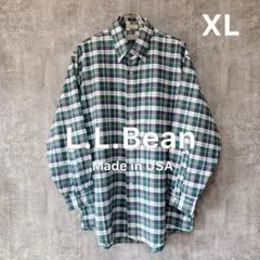 ✅【L.L.Bean】USA製 ヴィンテージ ボタンダウンチェックシャツXL