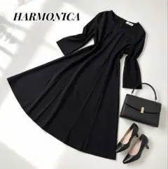 美品✨HARMONICA ピンストライプ美シルエットワンピ フォーマルセレモニー