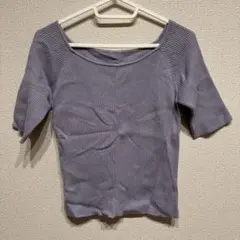 GRL ボートネックリブニットトップス