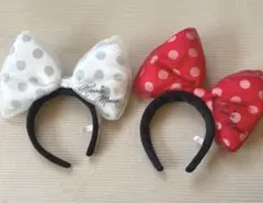 ディズニー　ビッグリボン　ミニーカチューシャ　2個セット
