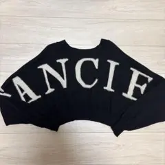 GYDA ロゴ入りブラックニットクロップド