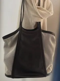 ビームス　D e m i_L u x e 黒革メッシュショルダーバッグのサムネイル