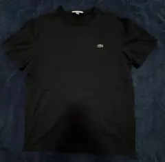 LACOSTE ラコステ ロゴテープ クルーネック Tシャツ ブラック - メルカリ