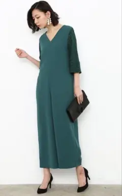 アダムエロペ　レーススリーブロンパース オールインワン　サロペット