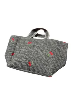 【新品未使用】ヌビバッグ 刺繍キルティングトートバッグ グレー