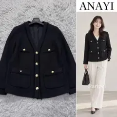 ANAYI アナイ 紺ブレ ブレザー ダブルジャケット 金ボタン 38 M - メルカリ
