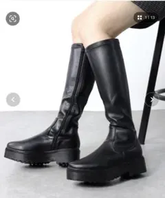 LOVE HUNTER 厚底ロングブーツ　黒　3L