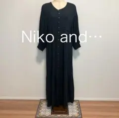 Niko and… ニコアンド ロングワンピース マキシプリントワンピース Ｌ