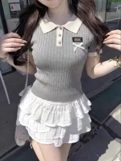 SHEIN ニット グレー 半袖 XS