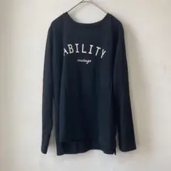 コルザ（L）プリントロングスリーブTシャツ　シンプル　ブラック　古着