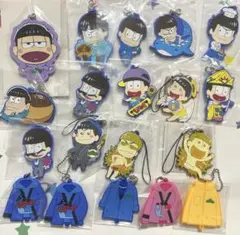 即購入可　おそ松さん ストラップ　ラバーストラップ　ラバスト　カラ松　19点