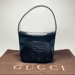 極美品　GUCCI グッチ ソーホー エナメルハンドバッグ ブラック Sタイプ