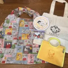 スヌーピー エコバッグ コミック柄　ピーナッツ くら寿司　お皿　チョコレート