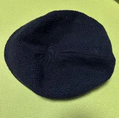 黒い編み物ベレー帽 フリーサイズ