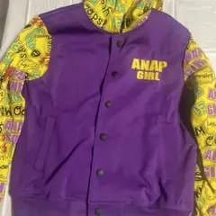 ANAP GIRL フリースジャケット XS 紫・黄色
