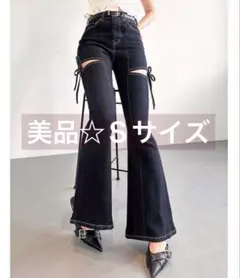 新品 RESEXXY リゼクシー ハートポケットデニムパンツ ブラック サイズ
