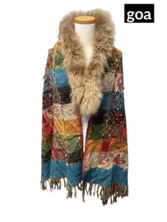 【最終値下げ】goaゴア ファー付き　刺繍ストール 【サイズ】F