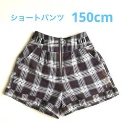 ショートパンツ　150 チェック ブラウン　PINKY PALETT
