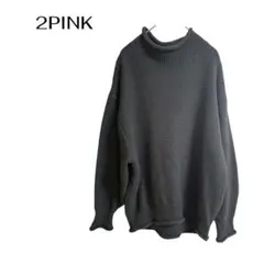 2PINK 長袖ワッフルニットセーター 大きめL　ビジネスフォーマルデートのサムネイル