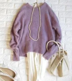 ユナイテッドアローズgreen label relaxing 起毛ニットパープル