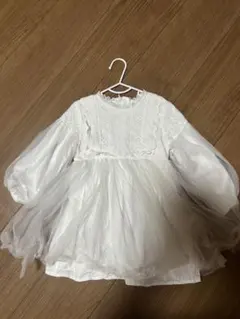 ホワイト レース装飾 ベビードレス　ノーブランド