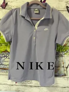 NIKE ポロシャツ Lサイズ淡いパープル色が上品　薄くて軽いNＯ21