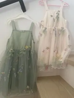 お花刺繍ドレス　グリーン100cm