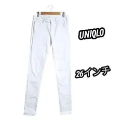 ユニクロ ☆ ホワイト フィット スキニーデニムパンツ 26インチ(66cm)