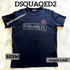 DSQUARED2 Tシャツ ブラック メープルリーフ - メルカリ