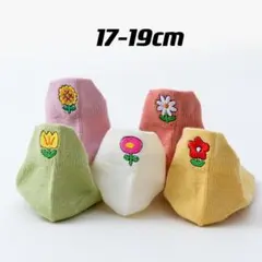 春夏可愛いフラワー刺繍メッシュ17～19cm5足ベビーキッズソックス子供靴下