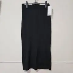 タグ付き新品AZUL BY MOUSSY ブラック リブニットロングスカート L