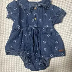 デニムロンパース 80サイズ さくらんぼ　チェリー