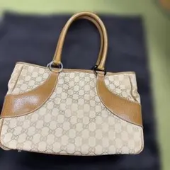 グッチ トート ショルダー バッグ シェリー リボン GGキャンバス 即
