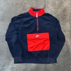 大人気 L Nike ハーフジップ トレーナー ネイビー フリース スウェット