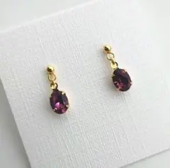 【s-504】スワロフスキーアメジスト ピアス イヤリング ハンドメイド