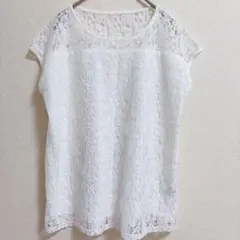 earth music & ecology 半袖 トップス ホワイト レース