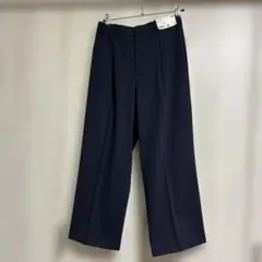 UNIQLO タックワイドパンツ L ネイビー