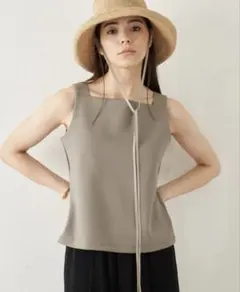 Whim Gazette ジャージーノースリーブプルオーバー Fモカ