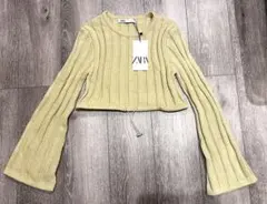 ZARA ベージュ クロップドニットセーター　クロップド丈　ショート丈　ベージュ
