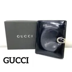 【TK】グッチ GUCCI 二つ折り財布 Wフラップ Gクリップ ロゴ ゴールド