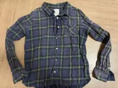 a.g.plus チェック柄シャツ Fサイズ ネイビー系