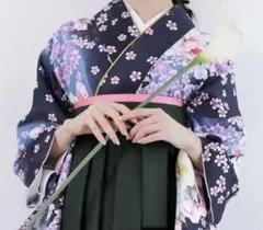 袴セット 藤の香濃紫×灰色袴 卒業式 - メルカリ